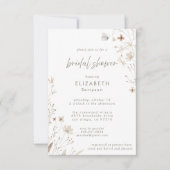 ボホウォーターカラーフラワーズブライダルシャワー 招待状 (正面)
