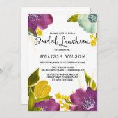 ボホウォーターカラーフラワーズブライダルルンチョン招待状 招待状 (正面/裏面)