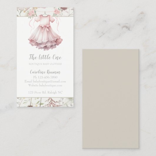 ボホウォーターカラーフラワーズベビーブティック 名刺 (正面/裏面)