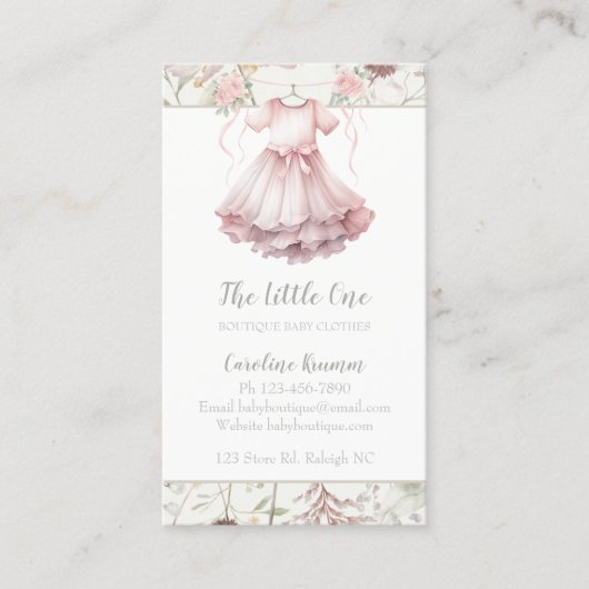 ボホウォーターカラーフラワーズベビーブティック 名刺 (正面)