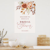 ボホウォーターカラーフラワーブライダルシャワーへようこそ ポスター (キッチン)