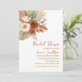 ボホウォーターカラーフローラポンパスグラスブライダルシャワー 招待状 (スタンド正面)
