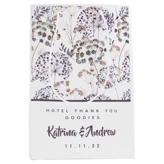 ボホウォーターカラーフローラ結婚ホテル抱き枕 ミディアムペーパーバッグ (正面)