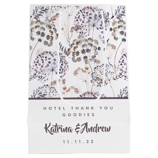 ボホウォーターカラーフローラ結婚ホテル抱き枕 ミディアムペーパーバッグ (裏面)