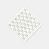 ボホウォーターカラーブルーレインボーベビーシャワー スタンダードカクテルナプキン (角)