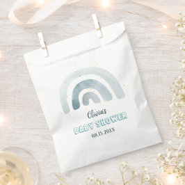 ボホウォーターカラーブルーレインボーベビーシャワー フェイバーバッグ