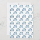 ボホウォーターカラーブルーレインボーベビーシャワー 招待状 (裏面)