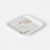 ボホウォーターカラープロテアオーキッドブライダルシャワー  ペーパープレート (傾斜あり)