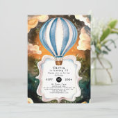 ボホウォーターカラーホットエアバルーン誕生日 招待状 (スタンド正面)