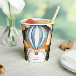 ボホウォーターカラーホットエアバルーン誕生日 紙コップ