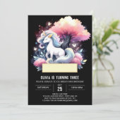 ボホウォーターカラーホース誕生日 招待状 (スタンド正面)