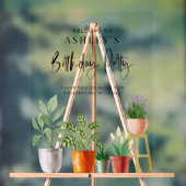 ボホウォーターカラーポッテッドハウスプラントバースデーパーティー アクリルサイン (ニュートラル)