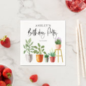 ボホウォーターカラーポッテッドハウスプラントバースデーパーティー スタンダードカクテルナプキン (インサイチュ)