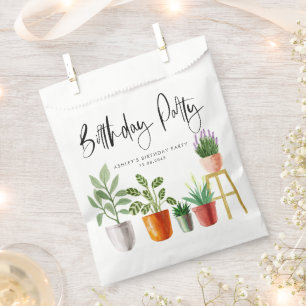 ボホウォーターカラーポッテッドハウスプラントバースデーパーティー フェイバーバッグ