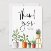 ボホウォーターカラーポッテッドハウスプラント誕生日 サンキューカード (正面)