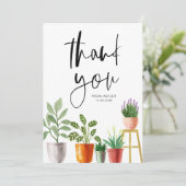 ボホウォーターカラーポッテッドハウスプラント誕生日 サンキューカード (スタンド正面)