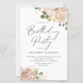 ボホウォーターカラーマウブピーチフラワーバースデーパーティー (正面)