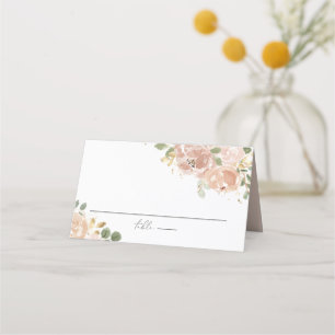 ボホウォーターカラーマウブピーチ結婚花の プレイスカード