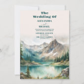 ボホウォーターカラーマウンテン結婚ズ 招待状 (正面)
