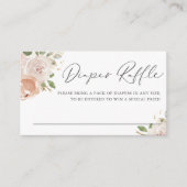 ボホウォーターカラーモーヴピーチフラワーおむつラッフル エンクロージャーカード (正面)