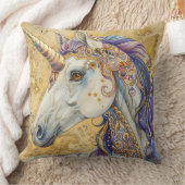 ボホウォーターカラーユニコーン装飾用クッション クッション (ブランケット)