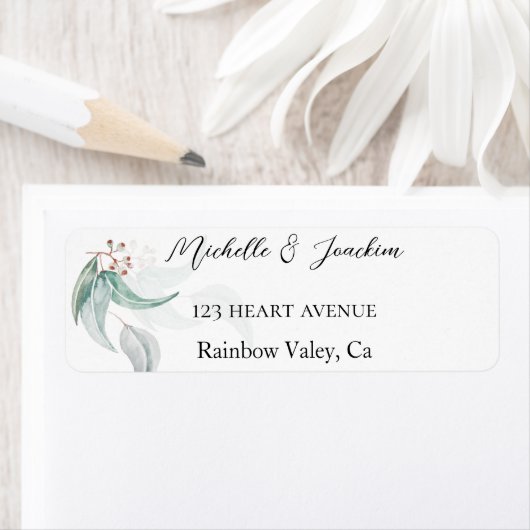 ボホウォーターカラーユーカリイラストレーション ラベル (インサイチュ)