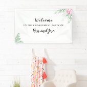 ボホウォーターカラーユーカリ婚約パーティ 横断幕 (インサイチュ)