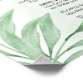 ボホウォーターカラーユーカリ葉結婚式 プログラム ポスター (角)