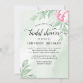 ボホウォーターカラーユーカリ離れブライダルシャワー 招待状 (正面)