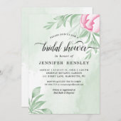ボホウォーターカラーユーカリ離れブライダルシャワー 招待状 (正面/裏面)