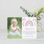 ボホウォーターカラーレインボーガール誕生日写真 サンキューカード (スタンド正面)