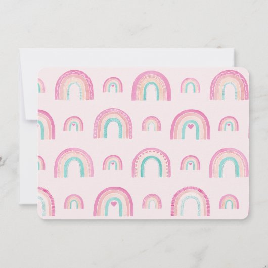 ボホウォーターカラーレインボーガール誕生日写真 サンキューカード (裏面)