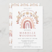 ボホウォーターカラーレインボーサンシャインベビーシャワー 招待状 (正面/裏面)