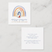 ボホウォーターカラーレインボーベアデイケア スクエア名刺 (正面/裏面)