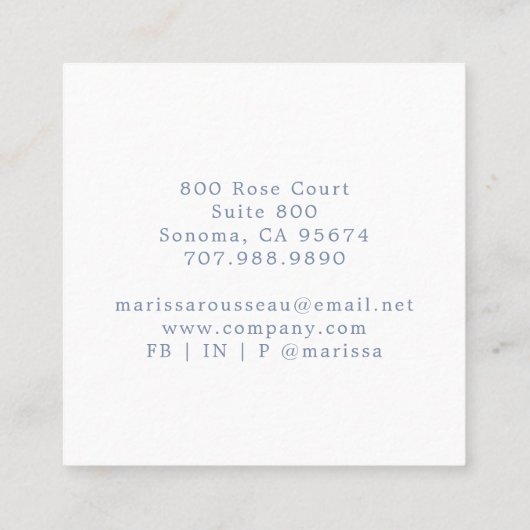 ボホウォーターカラーレインボーベアデイケア スクエア名刺 (裏面)