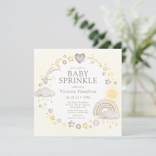 ボホウォーターカラーレインボーベビー振りかけ 招待状 (スタンド正面)