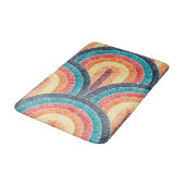 ボホウォーターカラーレッドティール(緑がかった色)オレンジレインボー バスマット (アングル)