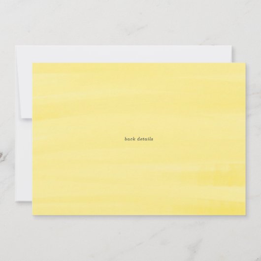 ボホウォーターカラーレモンリースサマー結婚ズ セーブザデート (裏面)