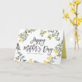 ボホウォーターカラーレモンリースハッピーマザーズデイ カード (黄色い花)