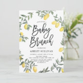 ボホウォーターカラーレモンリースベビーシャワーブランチ 招待状 (スタンド正面)