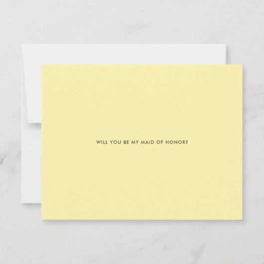 ボホウォーターカラーレモンリースメイド・オブ・オーナー（花嫁付き添い人）カード 出欠カード (裏面)