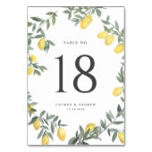 ボホウォーターカラーレモンリース結婚ズ テーブルナンバー (裏面)