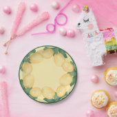 ボホウォーターカラーレモン葉と ペーパープレート (パーティー)