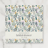 ボホウォーターカラーワイルドフラワーカスタムブライダルシャワー フェイバータグ (裏面)