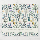 ボホウォーターカラーワイルドフラワーカスタムブライダルシャワー リキュールボトルラベル (シングルラベル)