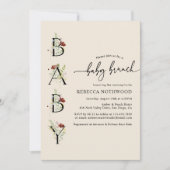 ボホウォーターカラーワイルドフラワーズベビーブランチ招待状 招待状 (正面)