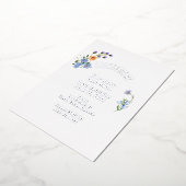 ボホウォーターカラーワイルドフラワーフォイル婚約 箔招待状 (回転した状態)
