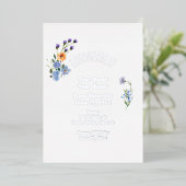 ボホウォーターカラーワイルドフラワーフォイル婚約 箔招待状 (立ち正面)