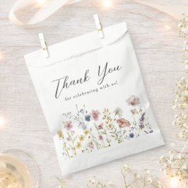 ボホウォーターカラーワイルドフラワーフローラブライダルシャワー フェイバーバッグ