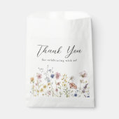 ボホウォーターカラーワイルドフラワーフローラブライダルシャワー フェイバーバッグ (正面)
